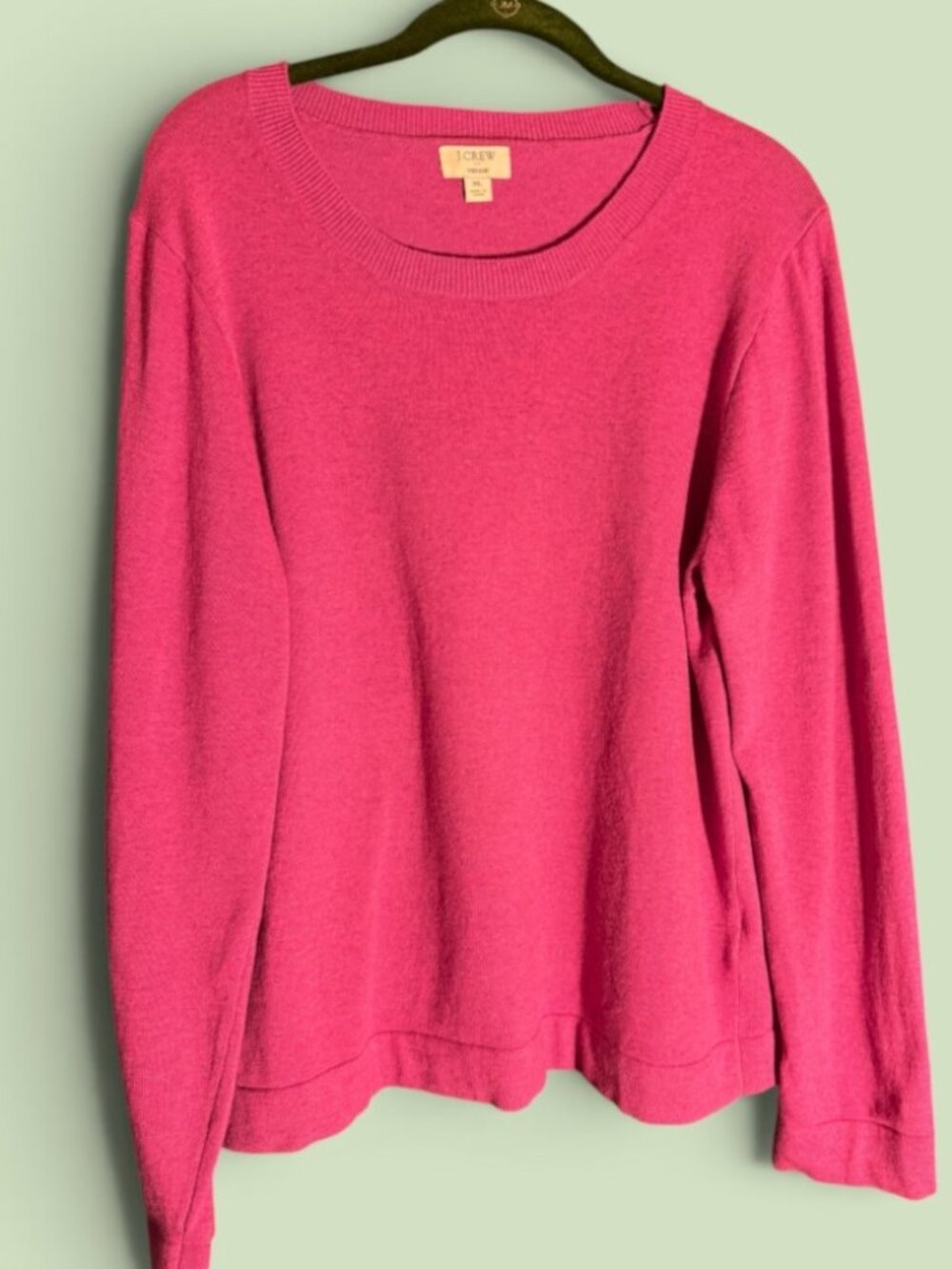 J. Crew Factory "Teddie" Rose Pink Crew Neck Sweater Sz XL